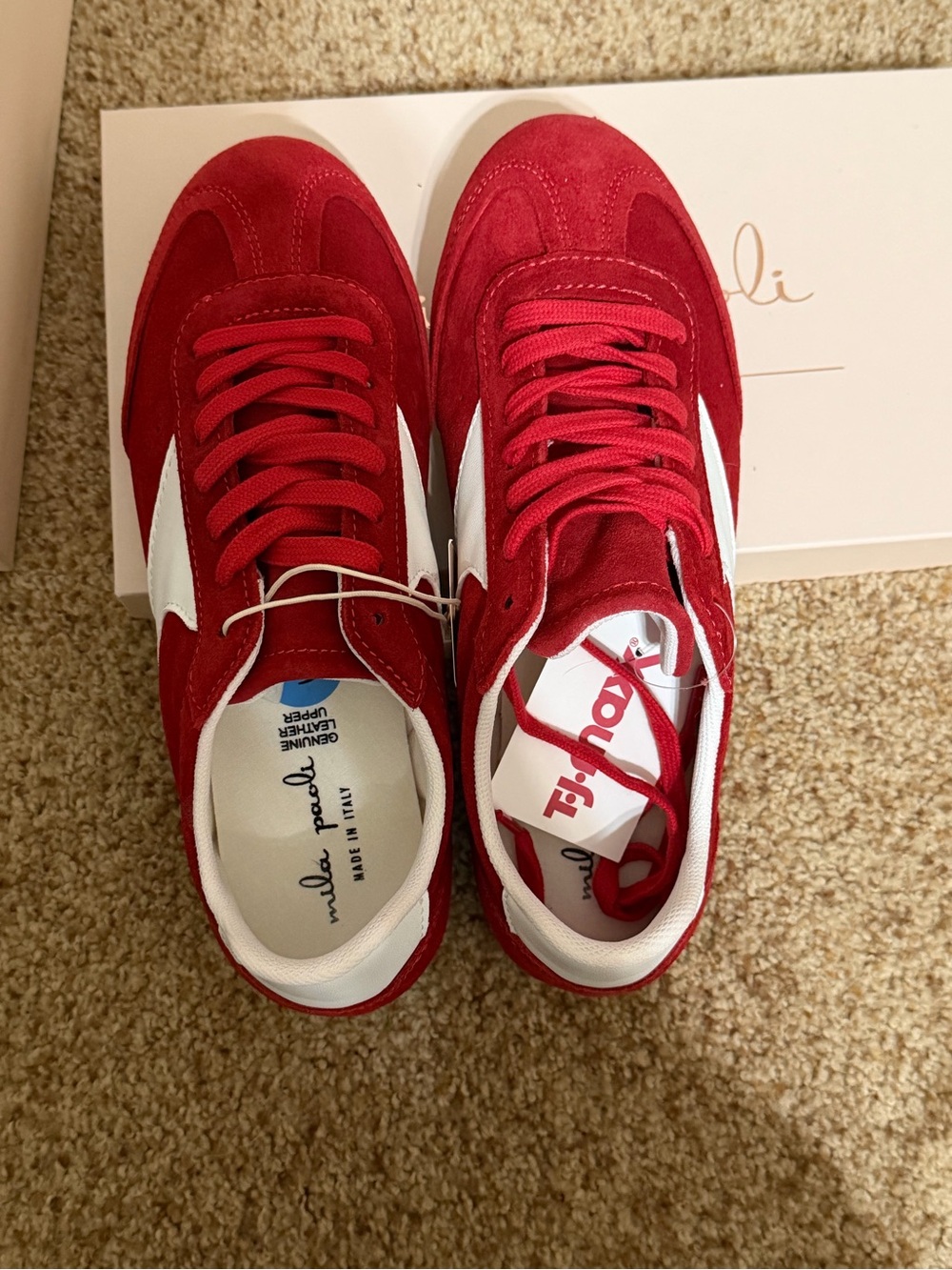 Mila Paoli Red Suede Women’s Shoes - Picture 2 of 7
